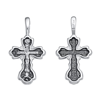 Крест из серебра литье частичное чернение