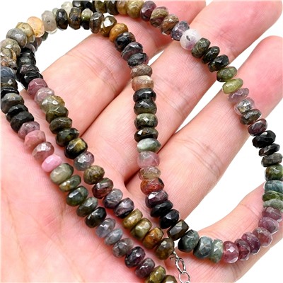 Бусы из Турмалина рондель граненый 7*4мм, 49см, 38г