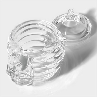 Баночка для мёда и варенья Доляна «Медвежонок», 200 мл, 11.5×9.3 см, стекло, прозрачная