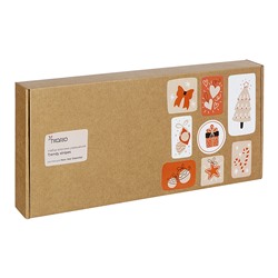 Набор елочных украшений Trendy stripes из джута и гофрированного картона из коллекции New Year Essential, 4 шт.