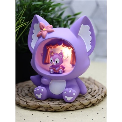 Ночник «Fox flower», purple (18 см), пластик