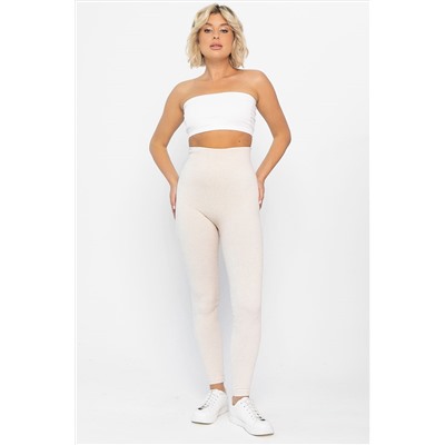 Лосины в рубчик утепленные (экрю) Б14805-7М