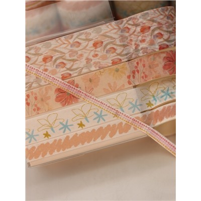 Набор декоративного скотча 10 шт. "Flower power", orange, шоу-бокс 8 шт.