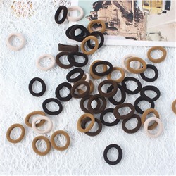 Набор резиночек для волос 100 шт. в косметичке с Птичкой, диаметр 2 см. ЧЕРНЫЕ+КОРИЧНЕВЫЕ