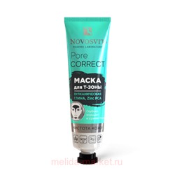 NOVOSVIT PORE CORRECT МАСКА ДЛЯ Т-ЗОНЫ ВУЛКАНИЧЕСКАЯ ГЛИНА ZINC PCA 40МЛ