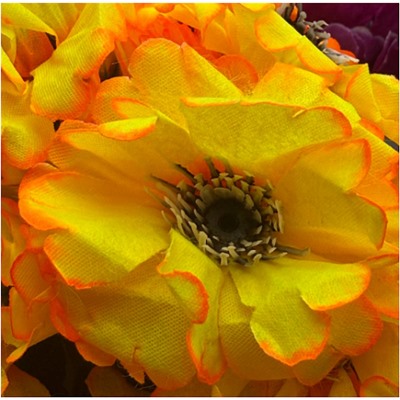 Цветы искусственные декоративные Мальва (5 цветков) 20 см