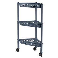Этажерка Keeplex Light на колесиках трехсекционная угловая 38,3х22,2х69 см KL283212026 космический серый