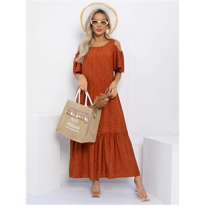 Платье Летний сад (оранжевое) П13311-1М