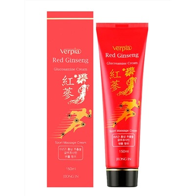 Juno Массажный крем для суставов с красным женьшенем и глюкозамином / Verpia Jeong In Red Ginseng Glucosamine Cream, 150 мл