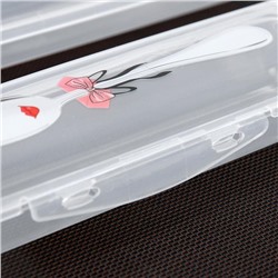 Футляр для столовых приборов Доляна, 24×7.5×3.8 см, прозрачный, рисунок МИКС