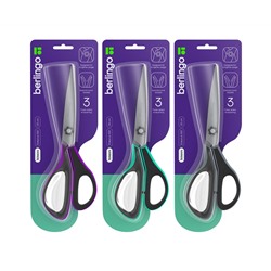 Ножницы Berlingo "Easycut 350", 23см, ассорти, эргономичные ручки, мягкие вставки, европодвес