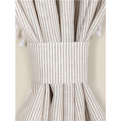 Комплект штор для кухни SL HOME Direction 140×180 см-2 шт., подхваты 2 шт., лён 100%