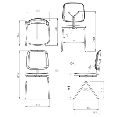 Стул Ror, Y, велюр, черный/черный