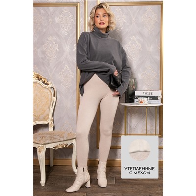 Лосины в рубчик утепленные (бежевые) Б14806-7М