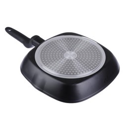 SATOSHI Стоун Сковорода - гриль 24*24см, литой алюм., антипр."каменное" покрытие, индукция