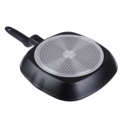 SATOSHI Стоун Сковорода - гриль 24*24см, литой алюм., антипр."каменное" покрытие, индукция