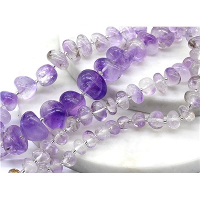 Бусы из Аметиста светлого (Ватиха) галтовка, 62см, 69г