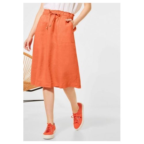 Linen Paperbag Solid Mid  Размер 38, STREET ONE, Цвет pfirsich