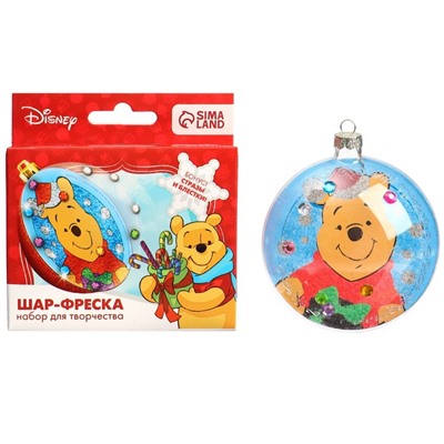 Елочная игрушка своими руками "Новогодний шар-фреска" Медвежоннок Винни