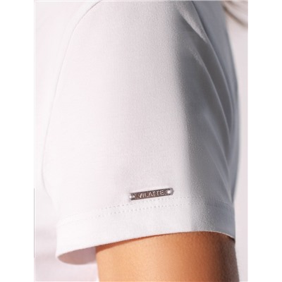 Нарядная футболка с принтом из премиального хлопка с эластаном