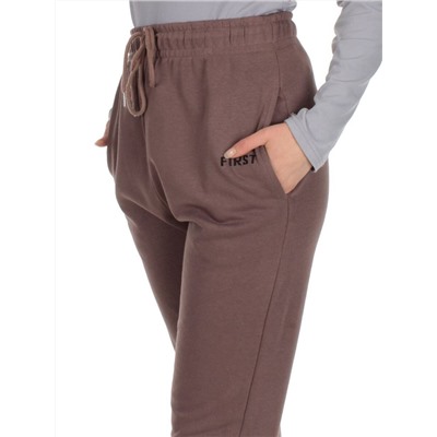 J-02 BROWN Брюки спортивные женские (85% хлопок, 15% полиэстер)