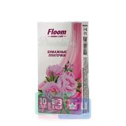 Платочки Floom цветочные 3 слоя 10шт в спайке