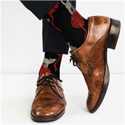 33450 В мире животных | Носки "Котик и клубок", р-р 40-44 (черный/красный)