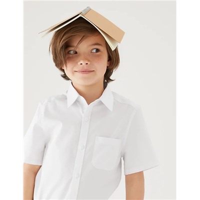 2pk Boys' Cotton Slim Fit School Shirts (2-18 Yrs)