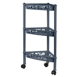 Этажерка Keeplex Light на колесиках трехсекционная угловая 38,3х22,2х69 см KL283212026 космический серый