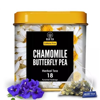 Чай из Ромашки и Клитории (18 пак, 1,83 г), Chamomile Butterfly Pea Herbal Tea, произв. Blue Tea