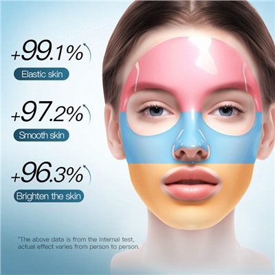 Трехцветная коллагеновая маска для лица с гиалуроновой кислотой и сакуройSADOER Sakura Hyaluronic Acid Facial Mask, 30 мл