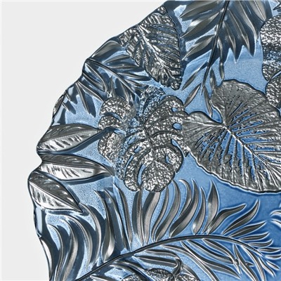 Тарелка «Арабис», d=28 см, стекло, голубая