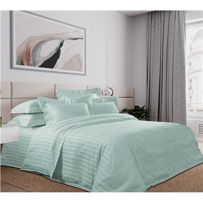 Ткань страйп-сатин / Зеленый