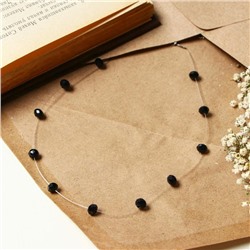 Бусы на леске «Утончённость» огранённые бусины, шар №4, цвет чёрный, 29 см