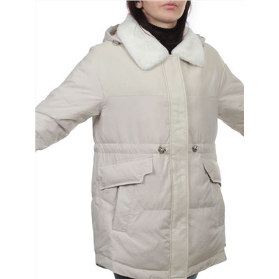 M24-212 LT. BEIGE Куртка демисезонная женская (100 гр. холлофайбер)