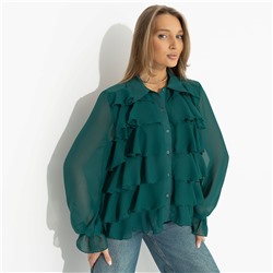 Блуза на пуговицах, Гипнотический стиль (зеленая)