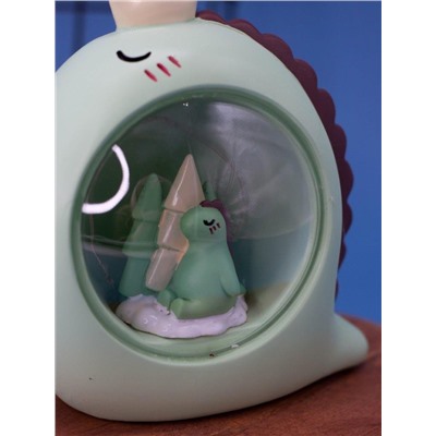Ночник "Sleeping dino ball", green (11 см), пластик