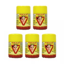 Набор аюрведического зубного порошка Ваджраданти (5 x 50 г), Vajradanti Tooth Powder Set, произв. Vicco