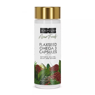 Омега 3 из семян Льна (60 кап), Flaxseed Omega 3, произв. Kapiva