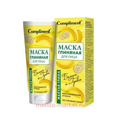 Compliment Маска для лица с желтой глиной бананом и гуавой 80 мл