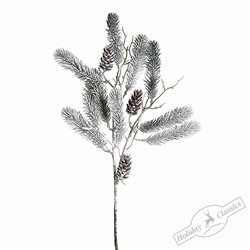 Ветка пихты с шишками заснеженнная, 80 см