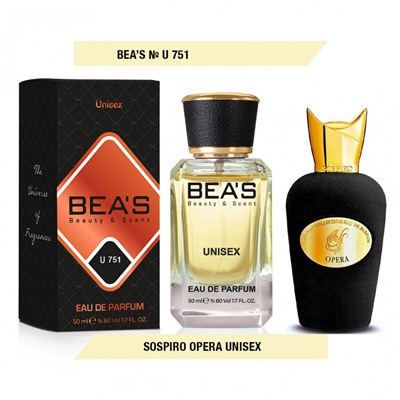 Beas U751 Sospiro Opera Unisex edp 50 ml, Парфюм унисекс Beas U751 создан по мотивам аромата Sospiro Opera