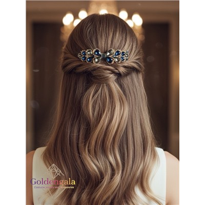 Заколка автомат для волос с кристаллами «Блеск элегантности» ЭЛЗ12/06