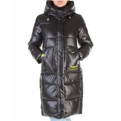 2180 BLACK Пальто женское зимнее (холлофайбер)
