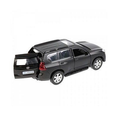 Машина металл TOYOTA PRADO матовая 12 см, двери, багаж, инерц, черный, 263345