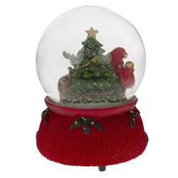 Фигурка декор в стекл шаре "Санта" (муз с ключ), D 10 см, L10,5 W10 H14 см