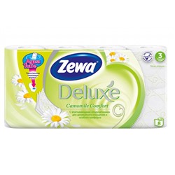 Туалетная бумага трёхслойная Ромашка Deluxe, ZEWA 8 рулонов