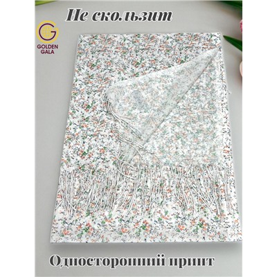 Палантин из хлопка и бамбука премиум Арт 2459/3 белый фон