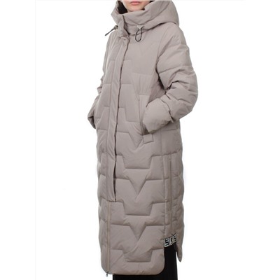 H268 GRAY BEIGE Пальто зимнее женское (170 гр. холлофайбер)