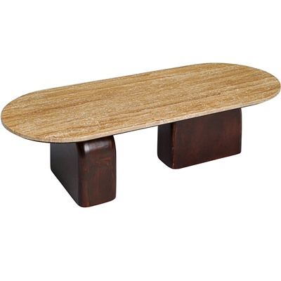 Столик журнальный Torhill, 120х50 см, бежевый/орех